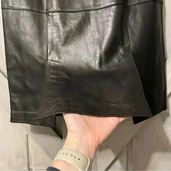 Jaclyn Smith Black Leather Skirt with Side Zipper Women's Size Medium - Picture 6 of 10